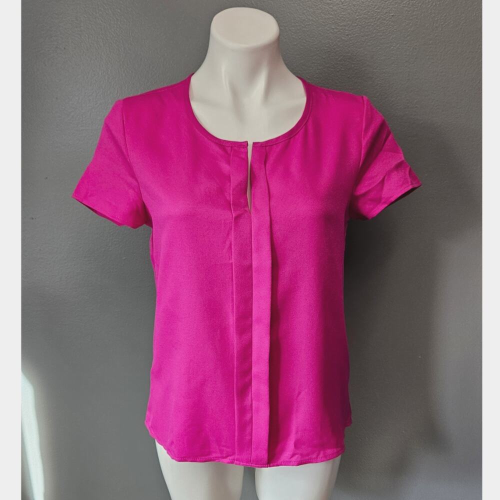 Shein evolu Fuchsia Short Sleeve Blouse sz S